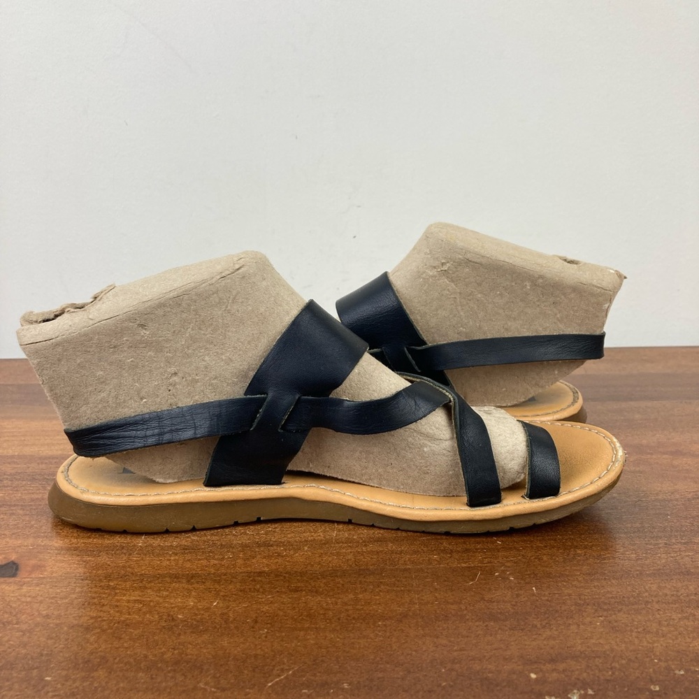 Korks by Kork-Ease Black Leather Toe Loop Strappy Sandals Women’s Size 7M. - Picture 7 of 12
